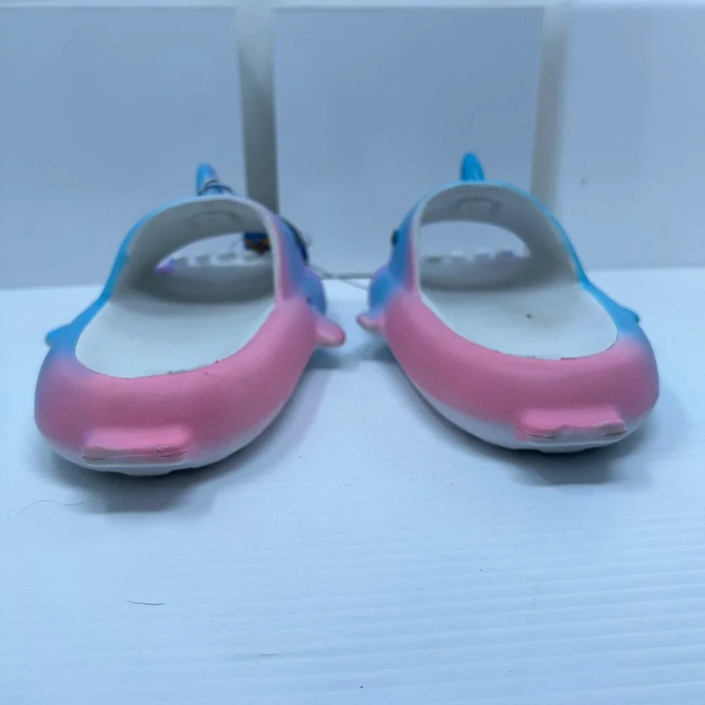 Just Speed Unisex Kids 1/2 Purple Blue Pink Shark Gradient Slide Sandals S7164
